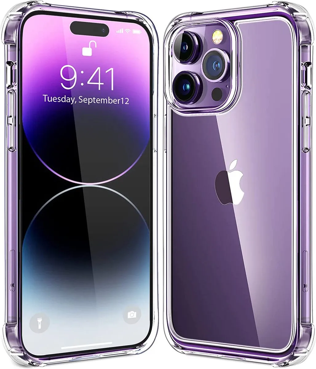 Iphone 14 PRO MAX Schokbestendig Transparant TPU back cover